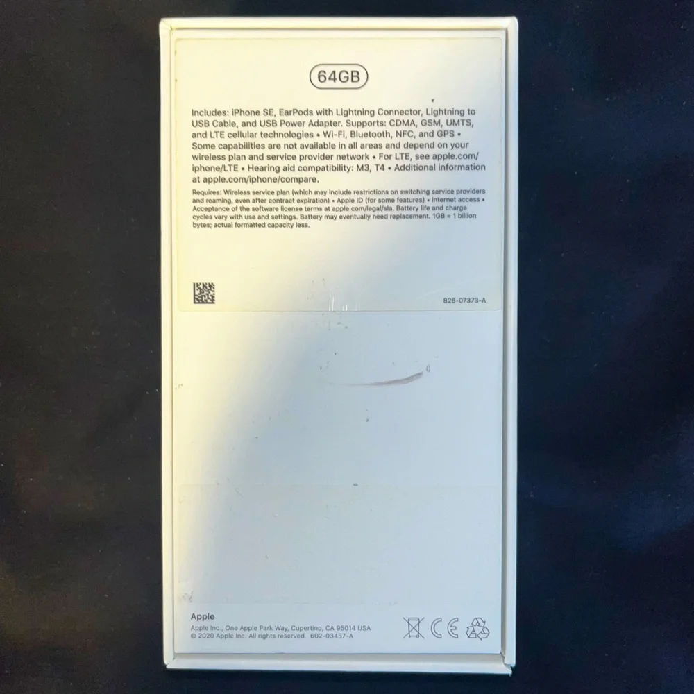 IPHONE EMPTY BOX FOR THE APPLE IPHONE SE 2 (2020) 64GB